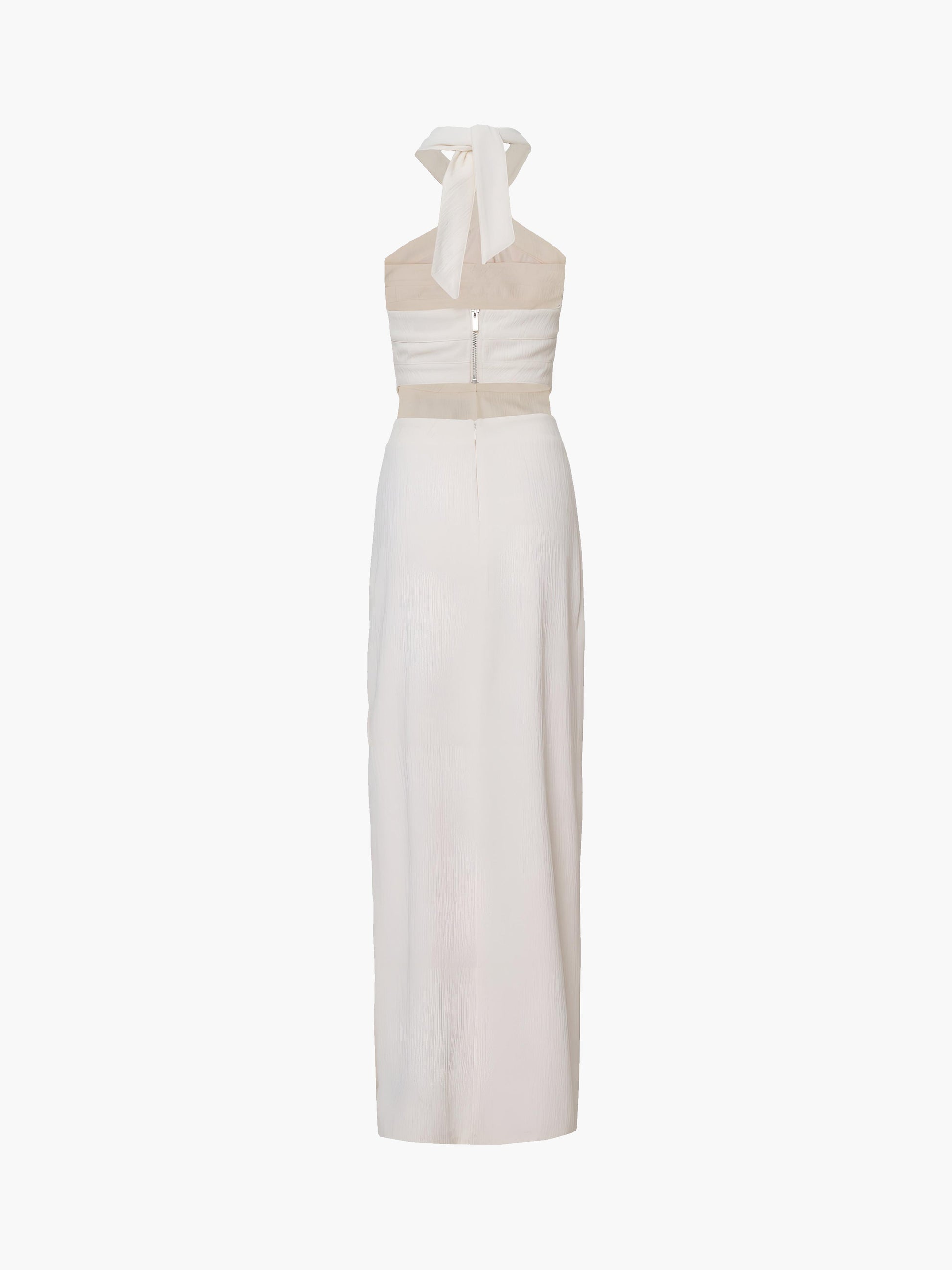 Sanne Lange Jurk met Halternek, Cut-Out Details en Split