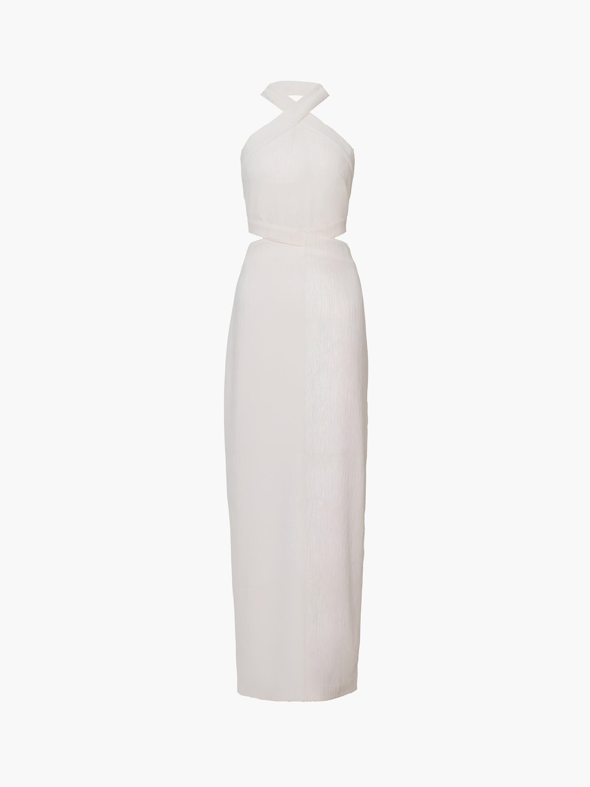 Sanne Lange Jurk met Halternek, Cut-Out Details en Split