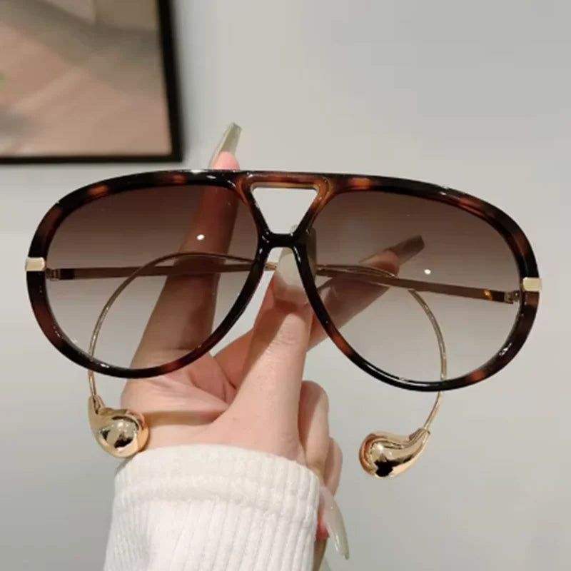 Oversized vintage stijl piloten zonnebril