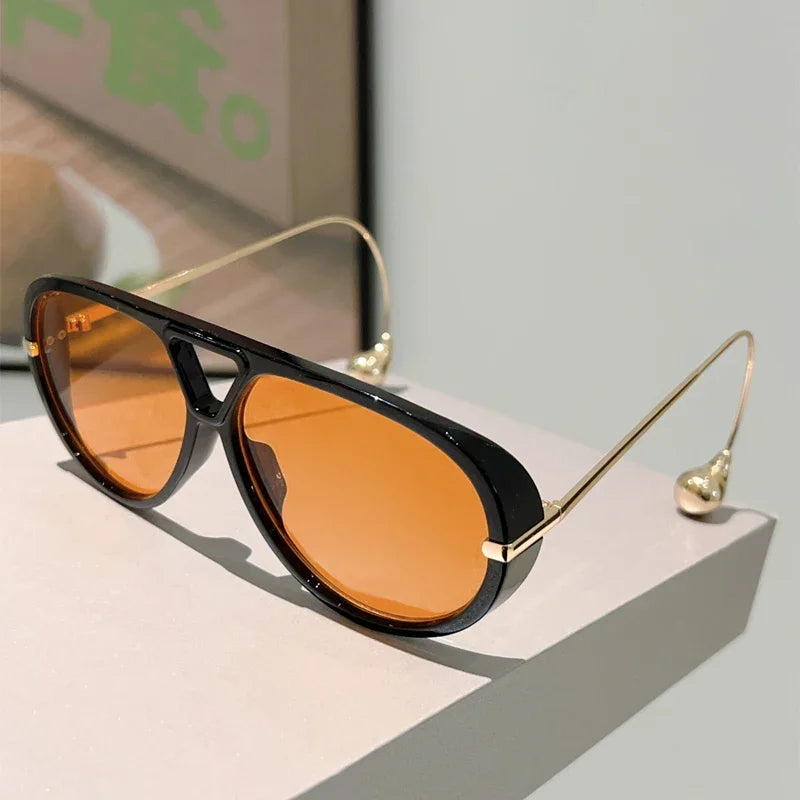 Oversized vintage stijl piloten zonnebril