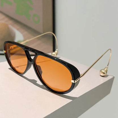 Oversized vintage stijl piloten zonnebril